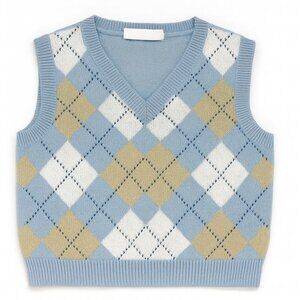 Goodlad of Philadelphia Baby Argyle Sweater Vest V-Neck Light Blue- KC029